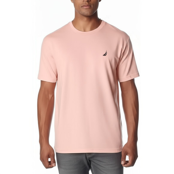 Nautica Mens T-Shirt XXL Peach Crewneck Embroidered Logo Performance Tee - Picture 1 of 8